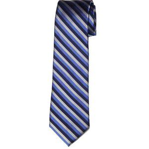 NWOT Jos A Bank Repp Stripe Tie Silk Blue Black Gray Men's